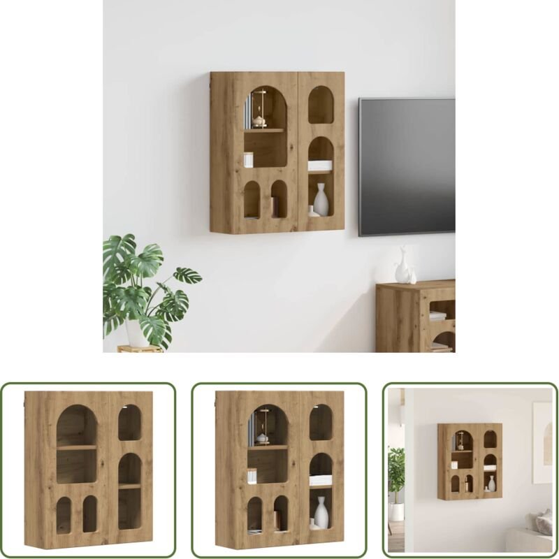 vidaXL Eiche - Hängeschrank Artisan-Eiche 59 x 20 x 71,5 cm Holzwerkstoff