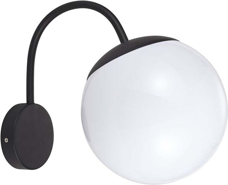 LED-Lampe mit Opalkugel und E27-Lampenfassung Schwarz IP44 - V-tac