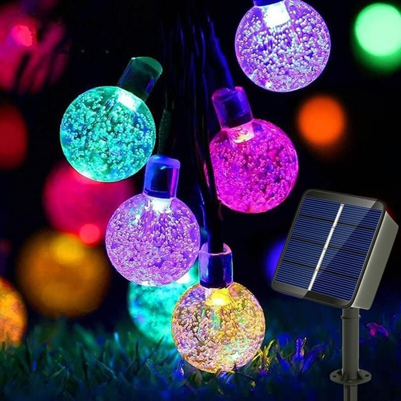 Solar Lichterkette Aussen Wetterfest, 30 LED 6.5M 8 Modi IP65 Kristall Kugeln Lichterkette Außen Solar Lampions für Balk...