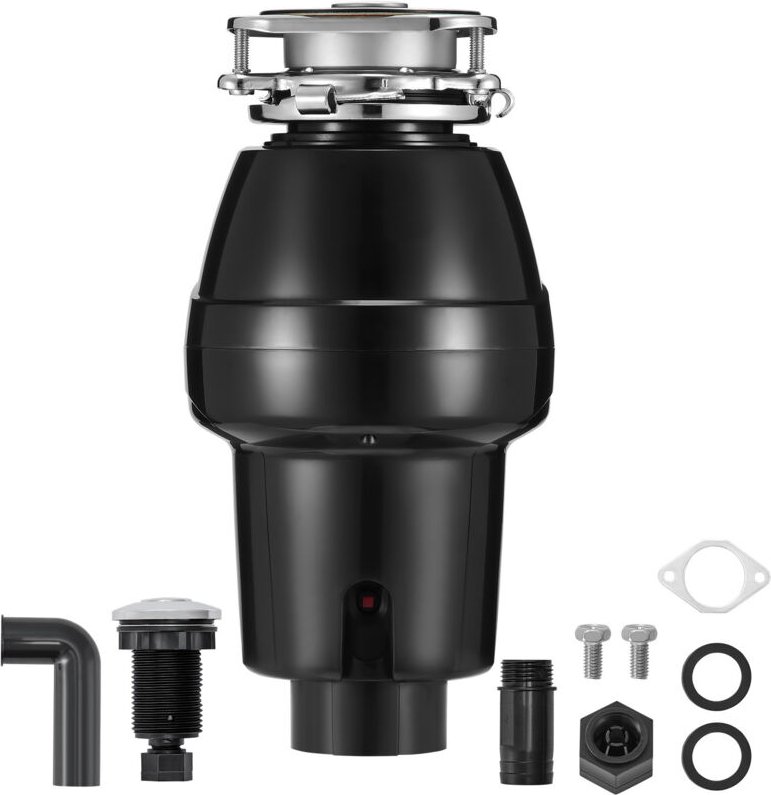 Küchenabfallentsorger, Abfallzerkleinerer mit 1/2 ps, Zerkleinerungssystem für Lebensmittelreste, 3-Schrauben-Montage, 3...