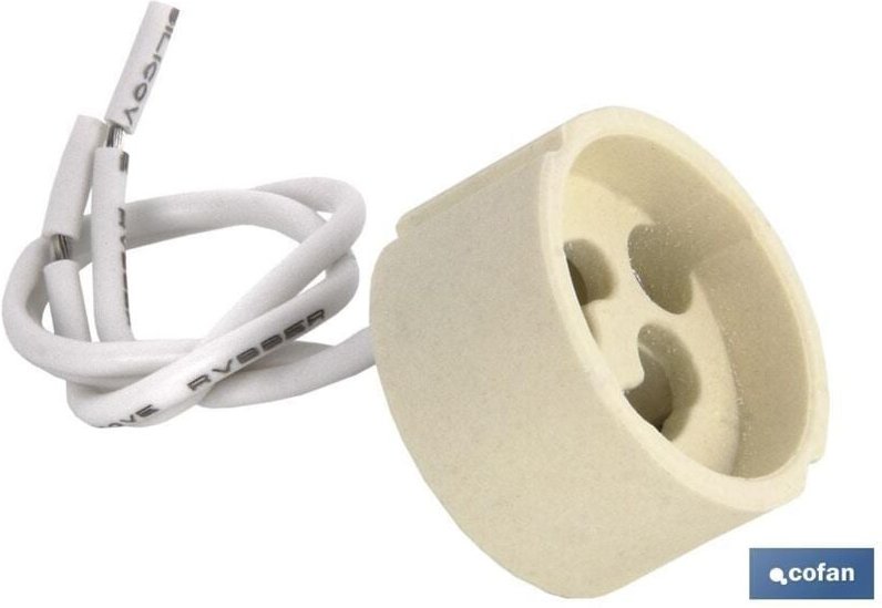 Cofan - Keramiklampenfassung 2a250v mit Gz10-Sockel und 150-mm-Kabel