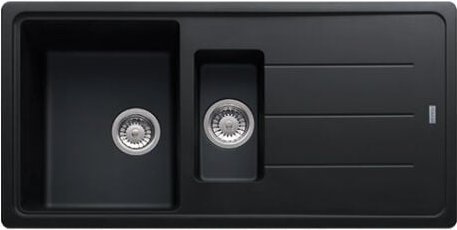 Basis bfg 651 Spüle 97x50cm mit Saucen-Entleerer und umkehrbarer Abtropffläche, Fragranit+, Onyx (BFG651ON) - Franke