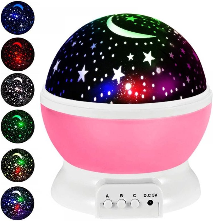 Linghhang - 360 ° drehbare Deckenstern-Projektionsnachtlicht, 8 Farbmodi, Baby, Kinder, Weihnachts- und Geburtstagsgesch...