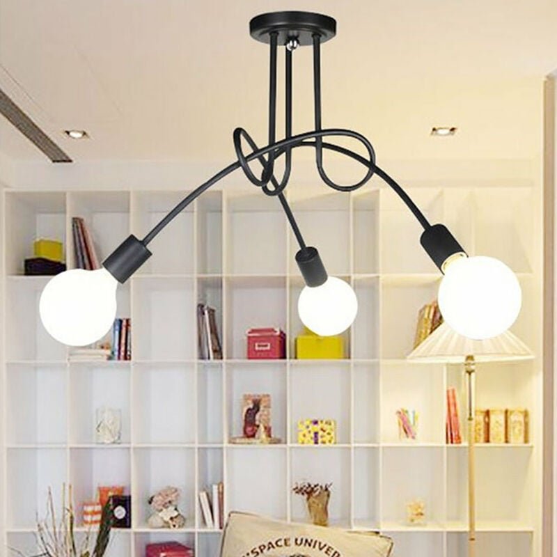 Axhup - Deckenlampe Vintage Industriell Stil Deckleuchte Spinne Eisen Kronleuchter Innen E27 für Wohnzimmer Schlafzimmer...