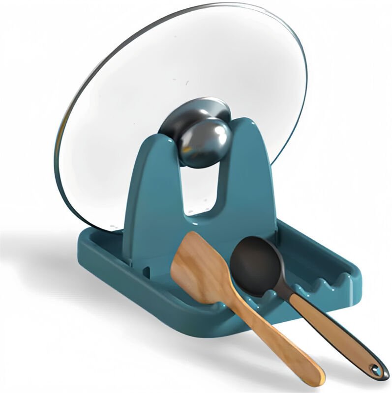 Faltbarer Topfdeckelhalter, multifunktionaler Besteckhalter, grün.