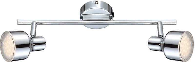 Deckenleuchte Deckenlampe Spotlampe Spotleuchte Wohnzimmerlampe Flurleuchte, 2 Flammig Spots beweglich, Chrom klar, 2x l...