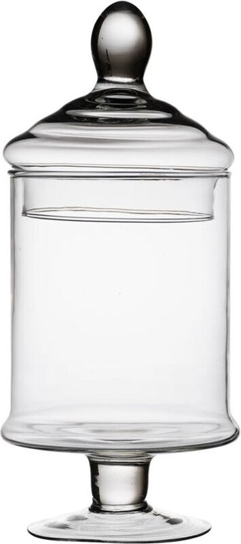 Trade Shop - POTICHE IN VETRO COFANETTO CON COPERCHIO H29 Ø13CM IDEALE PER DOLCI BISCOTTI OGGETTO DECORATIVO -