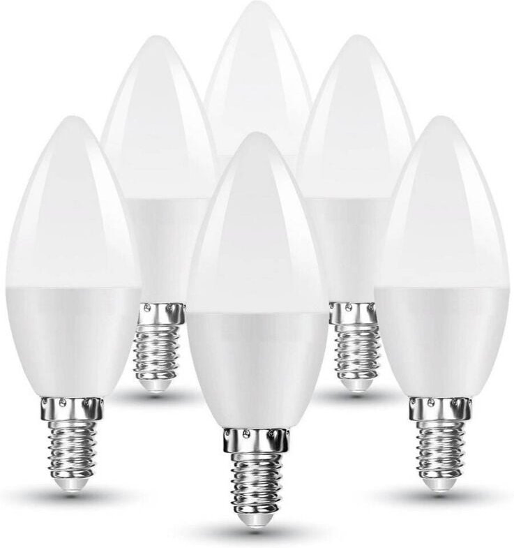Trade Shop Traesio - Trade Shop - 5 LED-Lampen E14 C37 Kerze 4,5 w warmes kaltes natürliches Licht Samsung V-TAC255 -