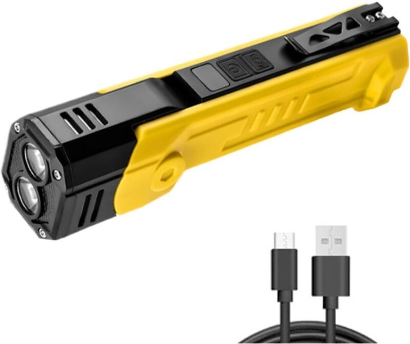 Leistungsstarke Taschenlampe für Wandern und Camping – Wiederaufladbare magnetische Taschenlampe – Akkubetriebene Tasche...