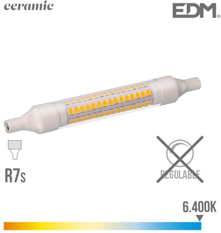 EDM - Lineare LED-Glühbirne 118 mm R7S 9 w 1280 lm 6400 k Kaltlicht Ø1,6 x 11,8 cm