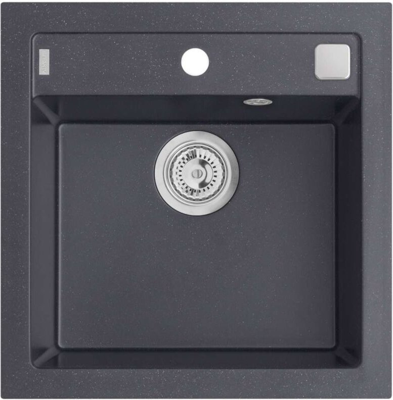 Alveus Formic - Granit-Spüle 52x51 cm, mit Ablaufsystembedienung, carbon 1107890