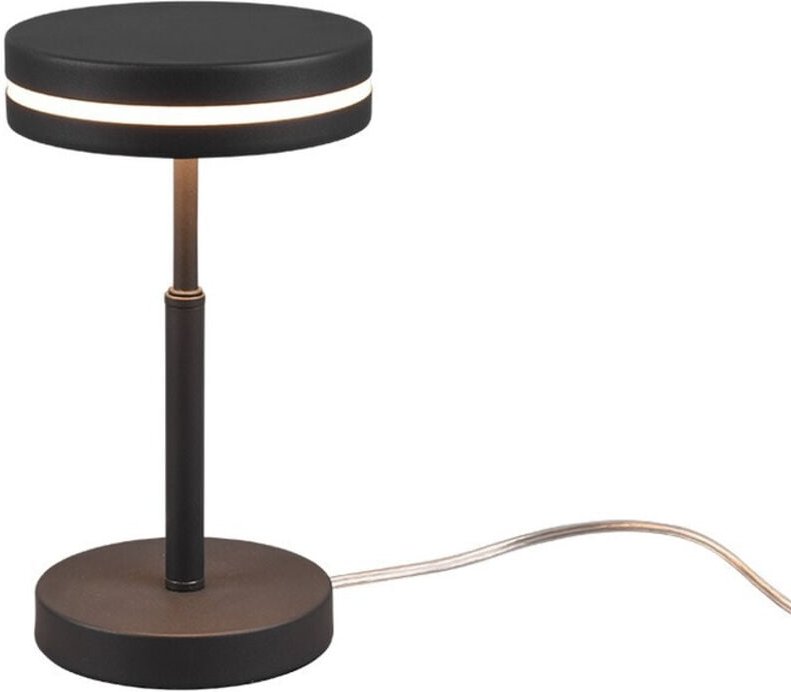 Kleine led Tischleuchte franklin rund, Anthrazit, Höhe 25cm