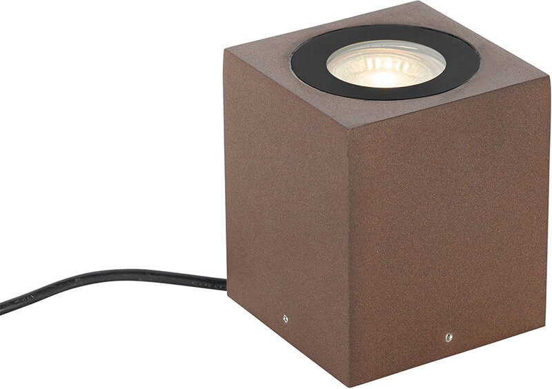 Industrieller Gartenstrahler rostbraun quadratisch IP65 - Lennard