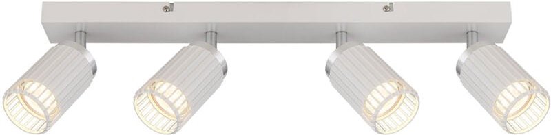 Deckenstrahler Deckenleuchte Wohnzimmer Spotleiste, bewegliche Strahler, Alu Metall, 4x GU10 Fassungen, LxBxH 53x12,5x15...