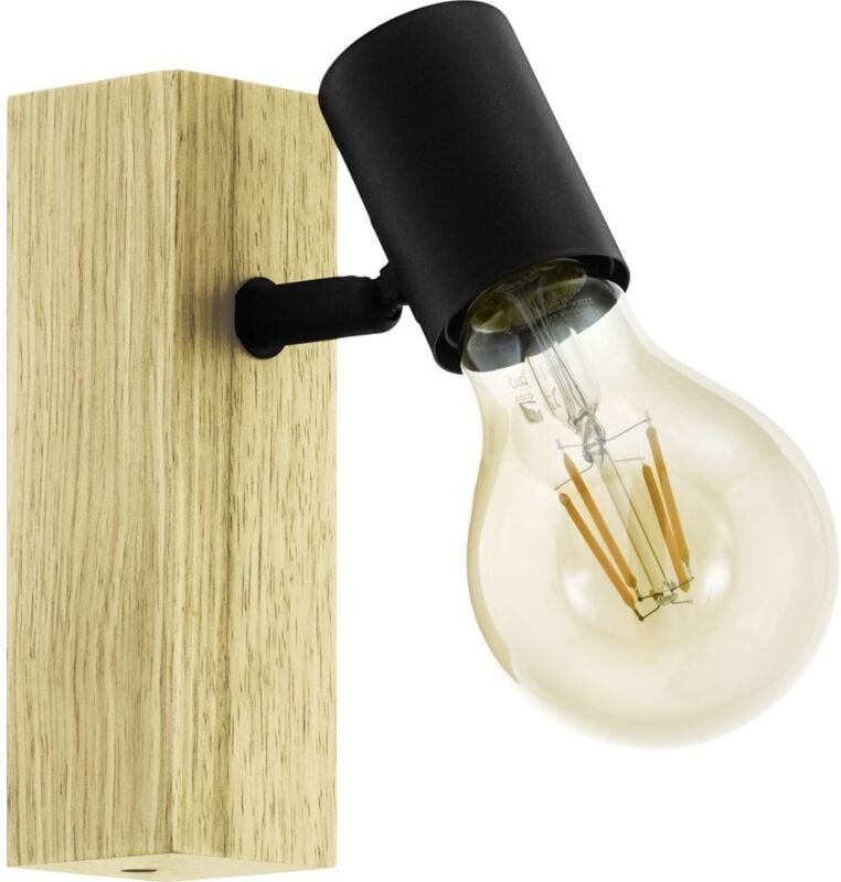 Eglo - 1er Spot Townshend 3 braun-schwarz 16,5 x 5 cm E27 Wand- & Deckenleuchten