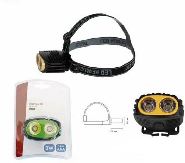 Trade Shop Traesio - Trade Shop - LED-Stirnlampe, Frontlampe, 3-Watt-Akku, Jagd, Camping, DT-2126 -