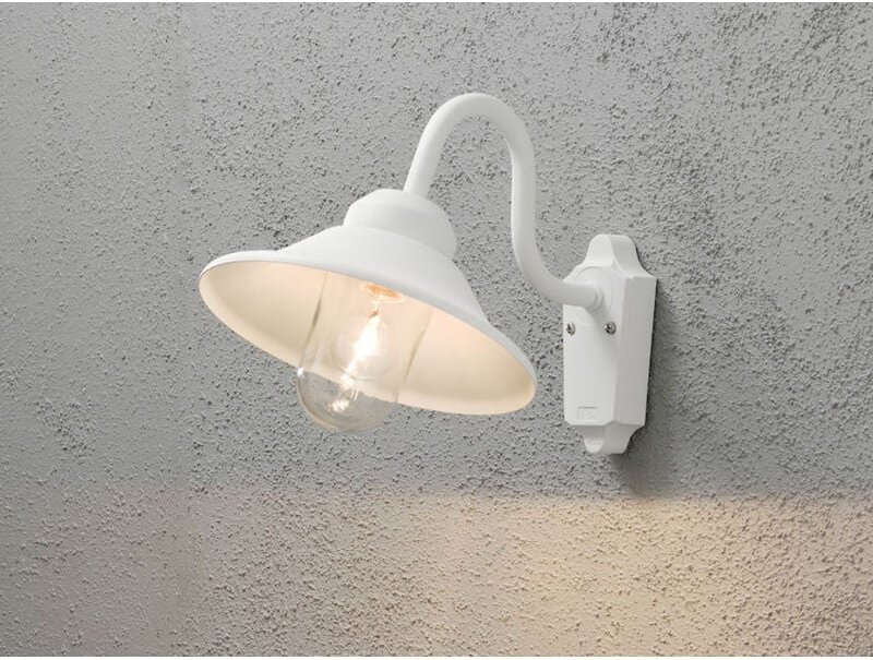 Konstsmide - Außenwandleuchte vega im Landhausstil Aluminium Weiß, Höhe 30cm