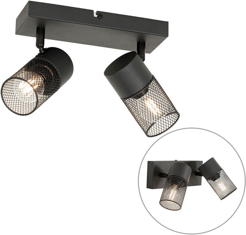 Industriespot schwarz 2-flammig verstellbar - Jim