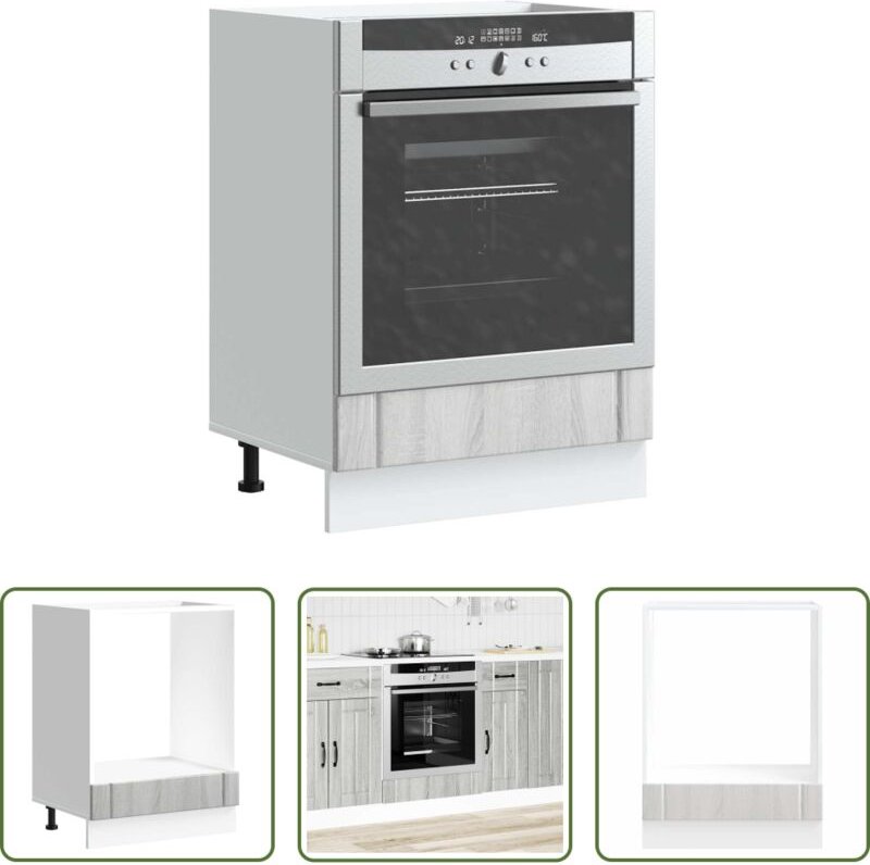 vidaXL Küchenregal - Herdumbauschrank Lucca Grau Sonoma Holzwerkstoff