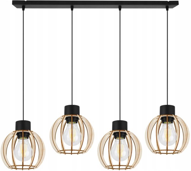 Hängelampe, Deckenleuchter, Holz, LED-Lampenschirm