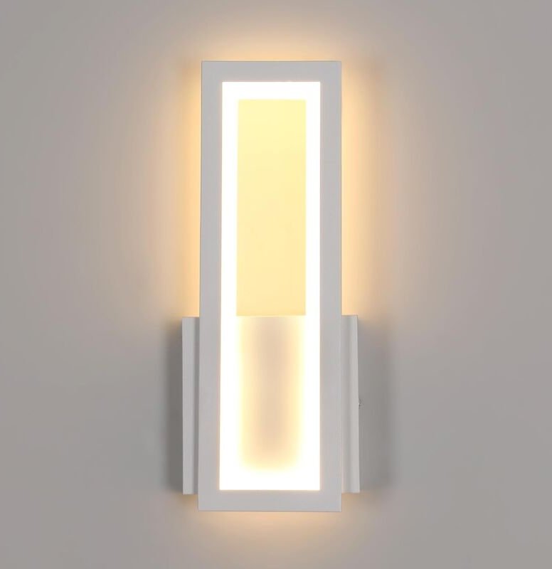 16W Wandleuchte für Wohnzimmer, rechteckige Wandleuchte für den Innenbereich, Wandleuchte für Schlafzimmer aus Acryl, we...