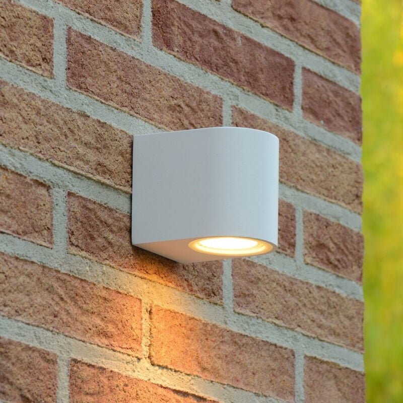 Zora-led - Wandstrahler / Wandleuchte Innen/Außen - led Dim. - GU10 - 1x5W 3000K - IP44 - Weiß - Lucide