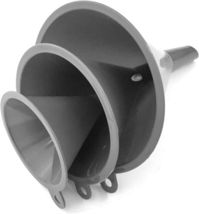 Set mit 3 Kunststofftrichtern: Präzises Befüllen von Flaschen und Behältern – Perfekt für Küche und Alltag