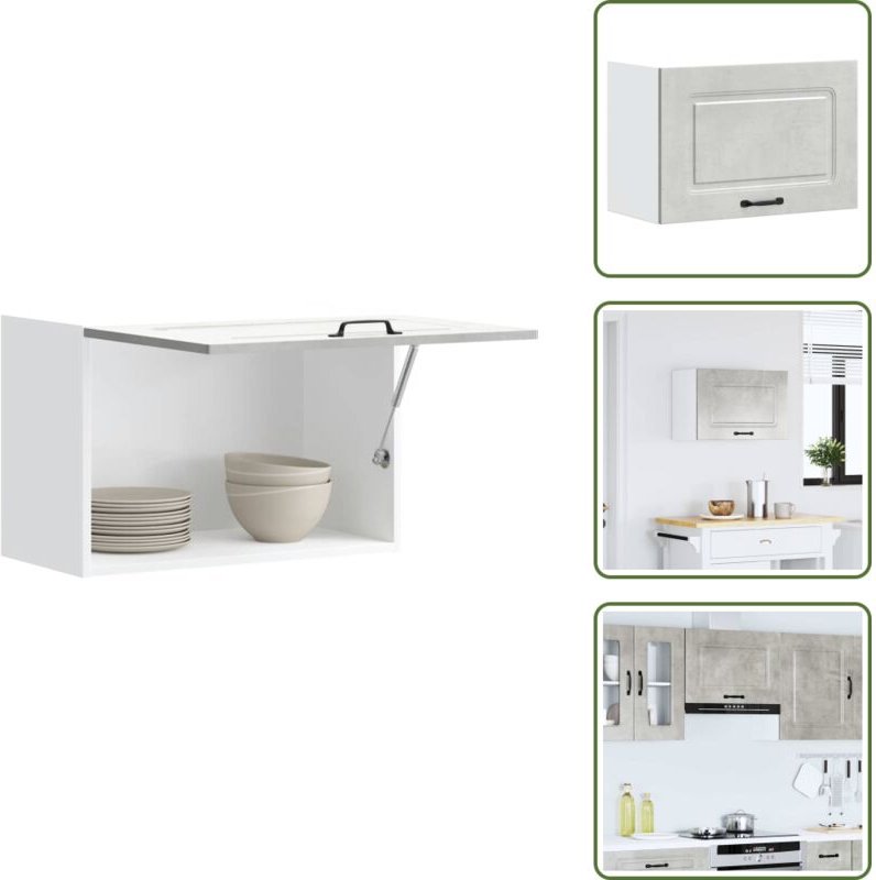 The Living Store Küchen-Hängeschrank Kalmar Betongrau Holzwerkstoff - Küchenmöbel