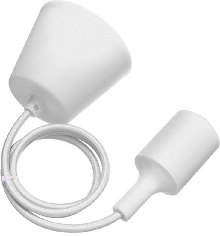 Trade Shop Traesio - Trade Shop - weisse pendelleuchte mit abdeckung, modernes design, E27-LAMPE -