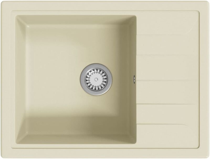 Küchenspüle mit Überlauf Oval Beige Granit Vidaxl