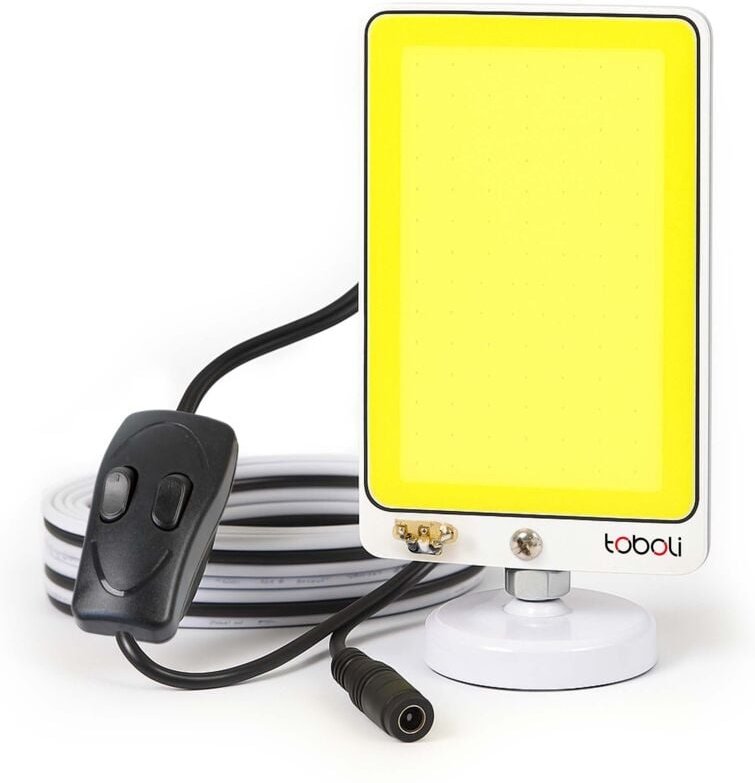 Wiltec - Campinglampe V1 led Strahler 20W 1961 Lumen mit Magnethalterung Anschluss an 12V-Stromquelle für Camping, Outdo...