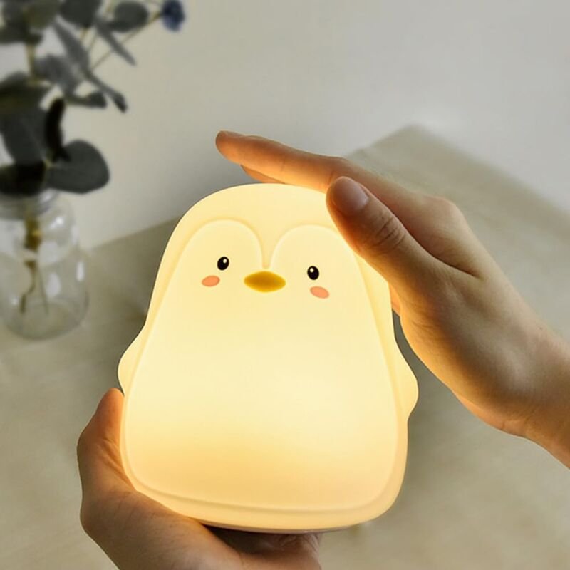 Gotrays - Creative Touch Cartoon Pinguin Silikonlampe Wiederaufladbare Nachttischlampe