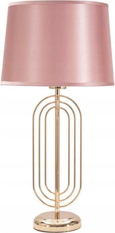 bigbuy Krista Tischlampe in Gold und Rosa, 28 cm Durchmesser