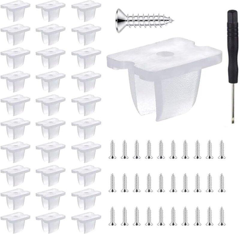 Bluedeer - 30 Stück Wsserdichter LED-Lichtstreifenclips, Streifen Montagehalterung Clips, passend für 5 mm bis 6 mm Sili...