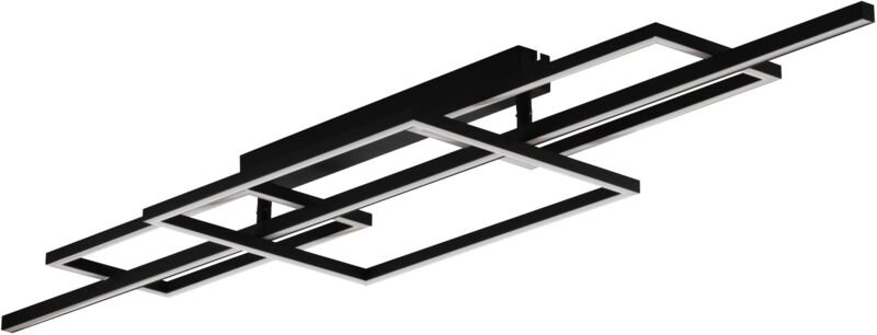 Eglo - led Deckenlampe Puebla, geometrische Deckenleuchte, Wohnzimmerlampe aus Metall in Schwarz und Kunststoff in Weiß,...