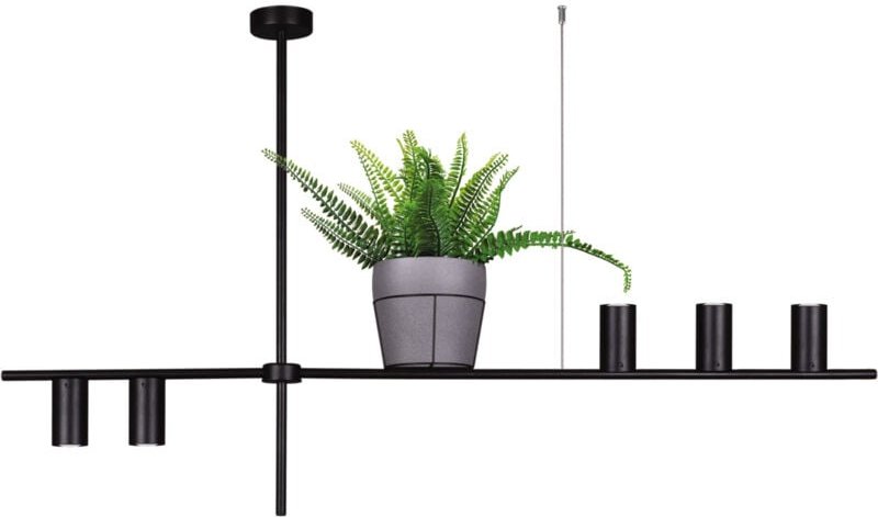 Moderner schwarzer Blumentopf-Kronleuchter Kaja ROCCO K-4756