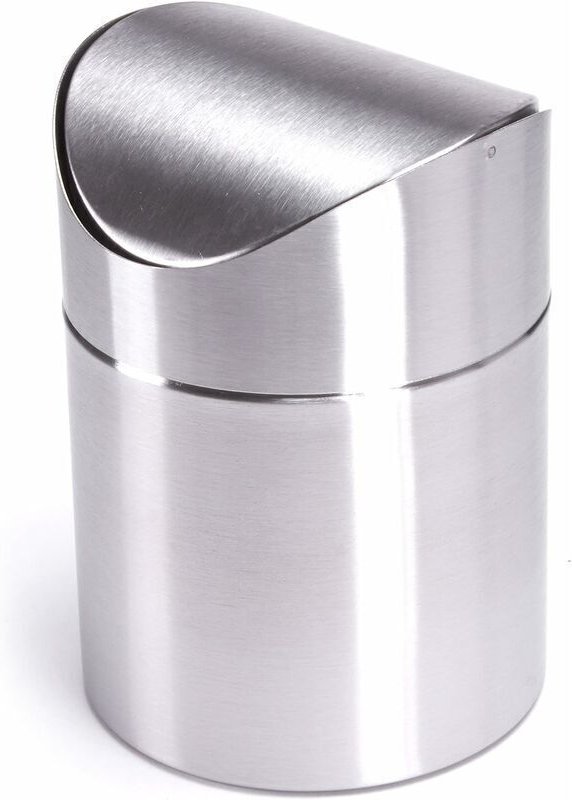 Tischabfalleimer, Küchenabfalleimer, Kosmetikabfalleimer, Edelstahl-Schwingdeckel