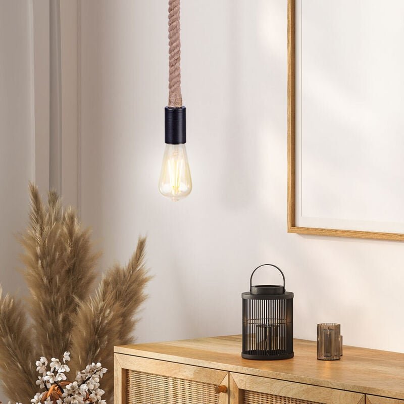 Pendelleuchte ulleu 1-flammig mit Hanfseil, Abhängung 160cm