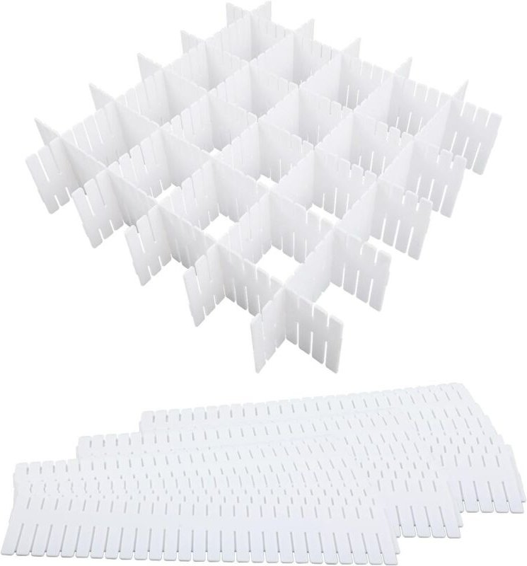24 verstellbare Schubladeneinteiler, Schubladen-Organizer-Gitter, Schubladenteiler, verstellbarer Schubladentrenner, ide...