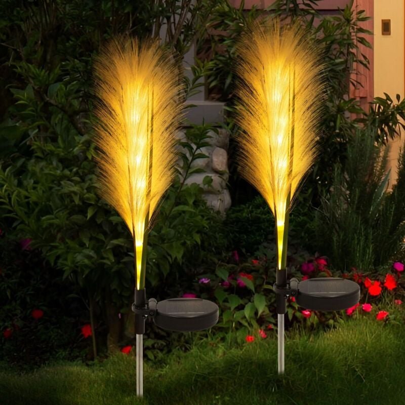 Thumbnail - Solarleuchten für den Garten im Freien, 2 Stück Solar-Gartenleuchte für den Außenbereich, warmweiß, wasserdichte Solarla...