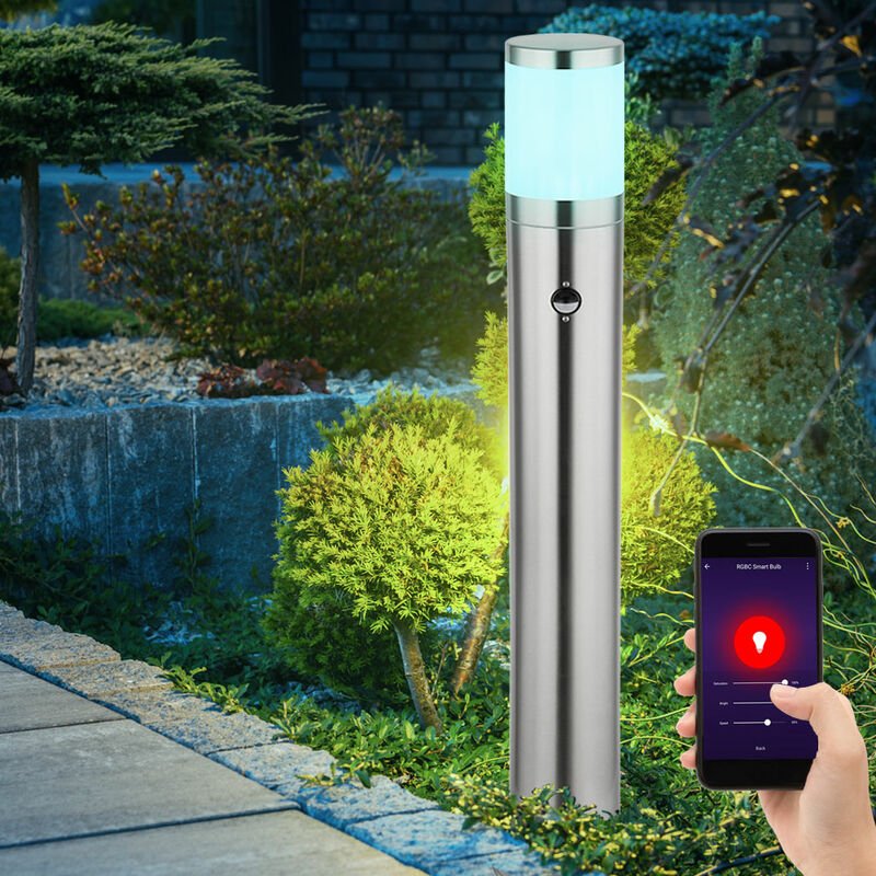 Wegeleuchte mit Bewegungsmelder Außen Aussenleuchten Garten Stehlampe Bewegungsmelder, App-Sprachsteuerung, 1x Smart rgb...