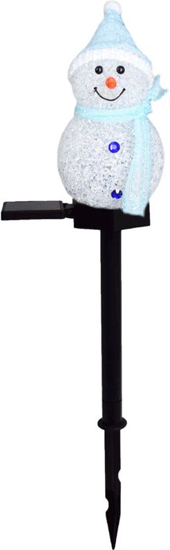 Blaue, wasserdichte, solarbetriebene Weihnachtslichter in Schneemannform aus Kunststoff für die Außendekoration in Garte...