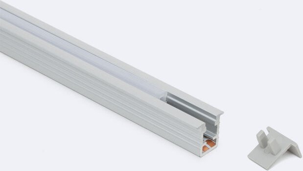 Ledkia - Aluminiumprofil Einbau 2m für led Streifen bis 6 mm Aluminium 2 m Weiß transluzent