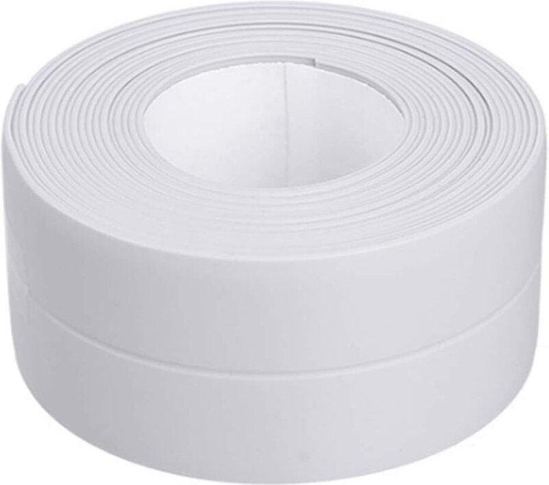 Qiyao - Ruban étanche pvc Ruban Adhésif Blanc 3.2m3.8cm Bande Etancheite Autocollante pour Cuisine Bonde de Lavabo Salle...