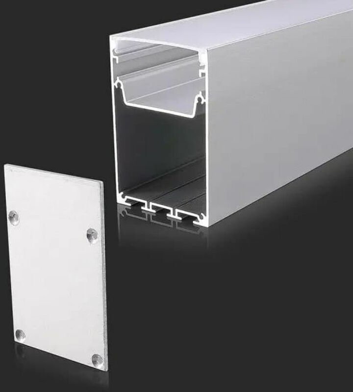 V-TAC Mattweißes Aluminiumprofil für LED-Streifen 2000 x 50 x 75 mm