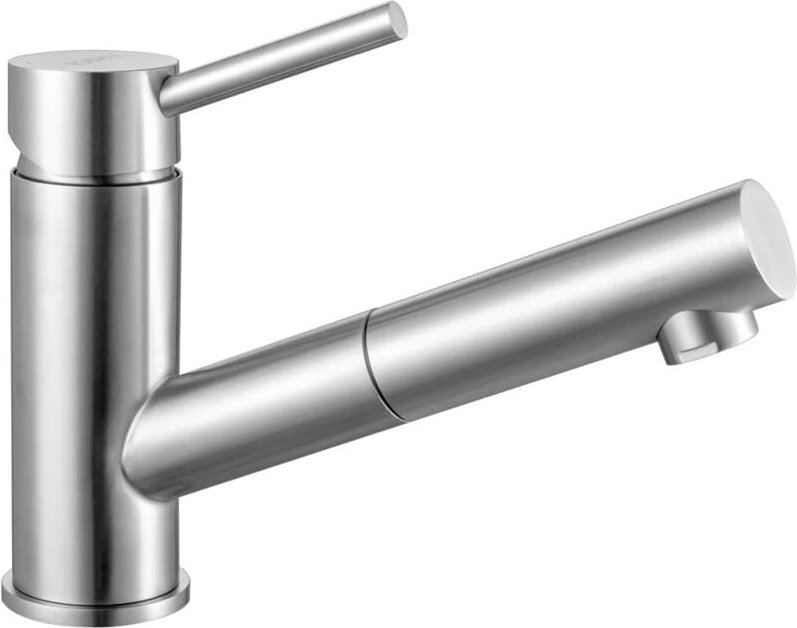 Küchenarmatur ausziehbar Spültischarmatur aus Edelstahl gebürstet, 150° drehbar Wasserhahn Küche Mischbatterie Einhebelm...