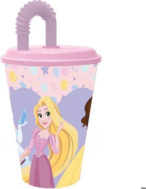 Thumbnail - Becher - TATAWAY - Disney Prinzessinnen - 430 ml - Integ straw - Weicher Deckel