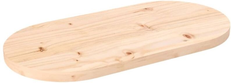 The Living Store - Tischplatte 80x40x2,5 cm Massivholz Kiefer Oval