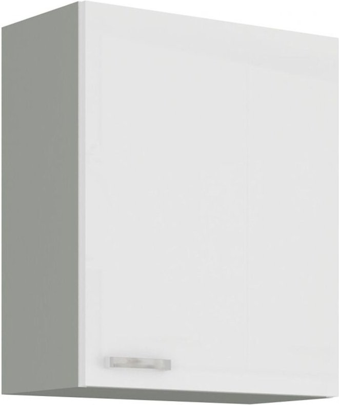 Küchen Preisbombe - Küche Hängeschrank 60 Bianca Weiß Hochglanz + Grau Küchenzeile Küchenblock