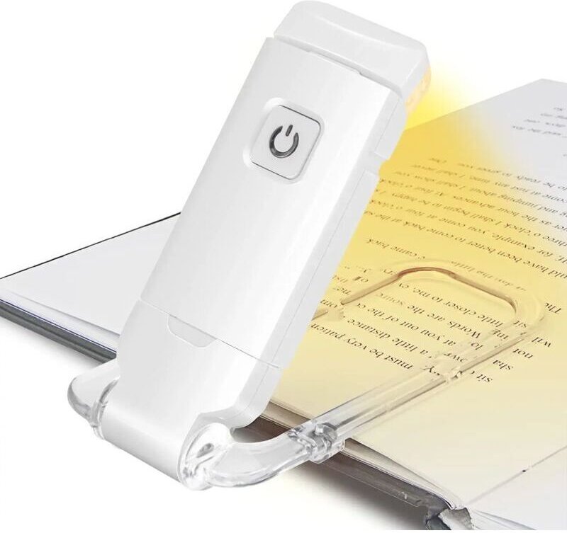 USB-Leselampe, wiederaufladbare LED-Clip-Lampe für E-Reader zum Lesen im Bett, 3 Helligkeitsstufen, faltbare Mini-Clip-L...